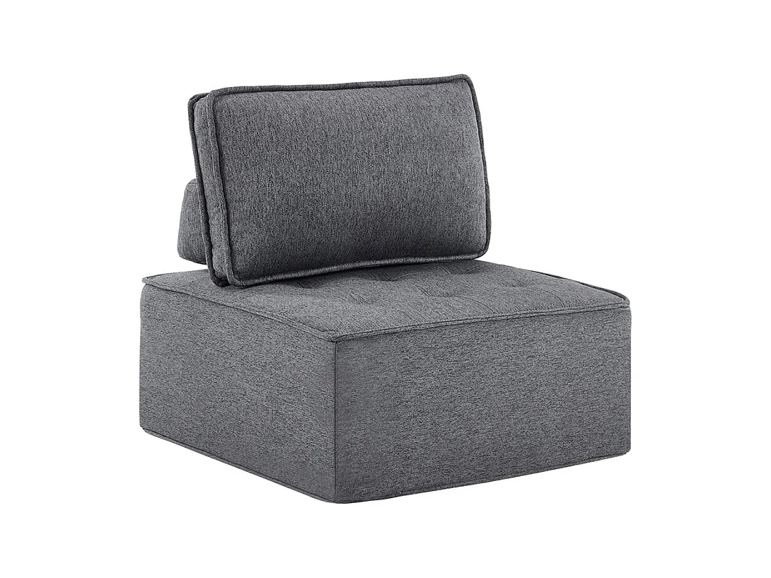 Fauteuil canapé pouf ensemble salon pour chambre à coucher amis ou enfant gris foncé