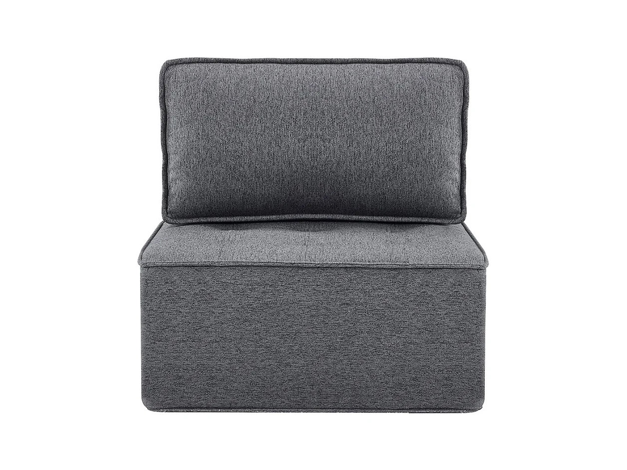 Fauteuil canapé pouf ensemble salon pour chambre à coucher amis ou enfant gris foncé