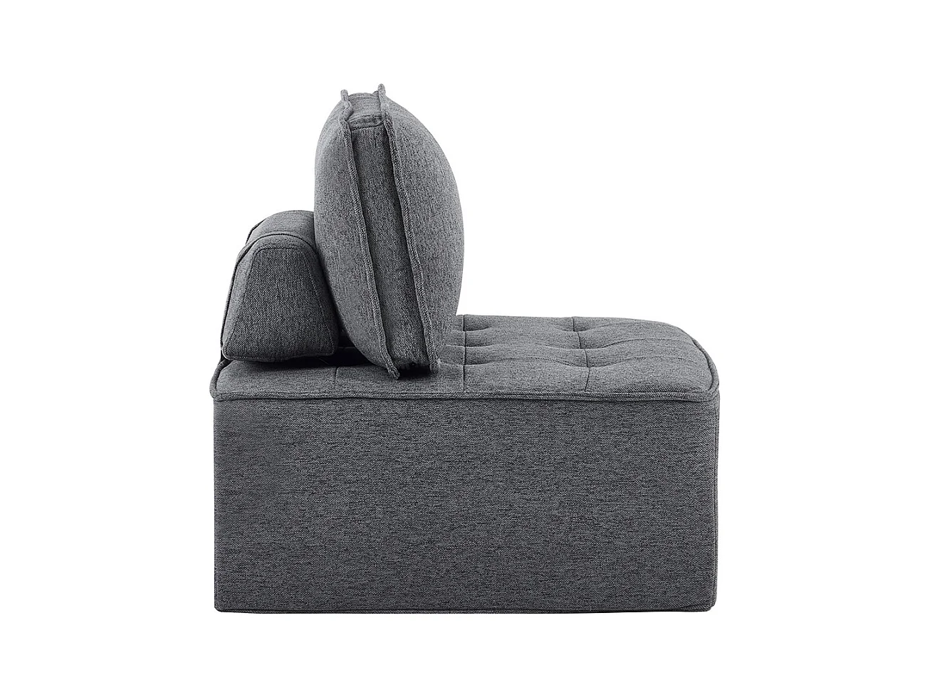 Fauteuil canapé pouf ensemble salon pour chambre à coucher amis ou enfant gris foncé