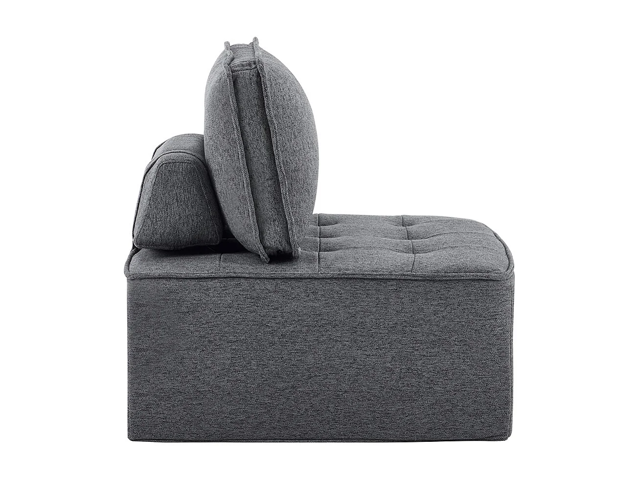 Fauteuil canapé pouf ensemble salon pour chambre à coucher amis ou enfant gris foncé