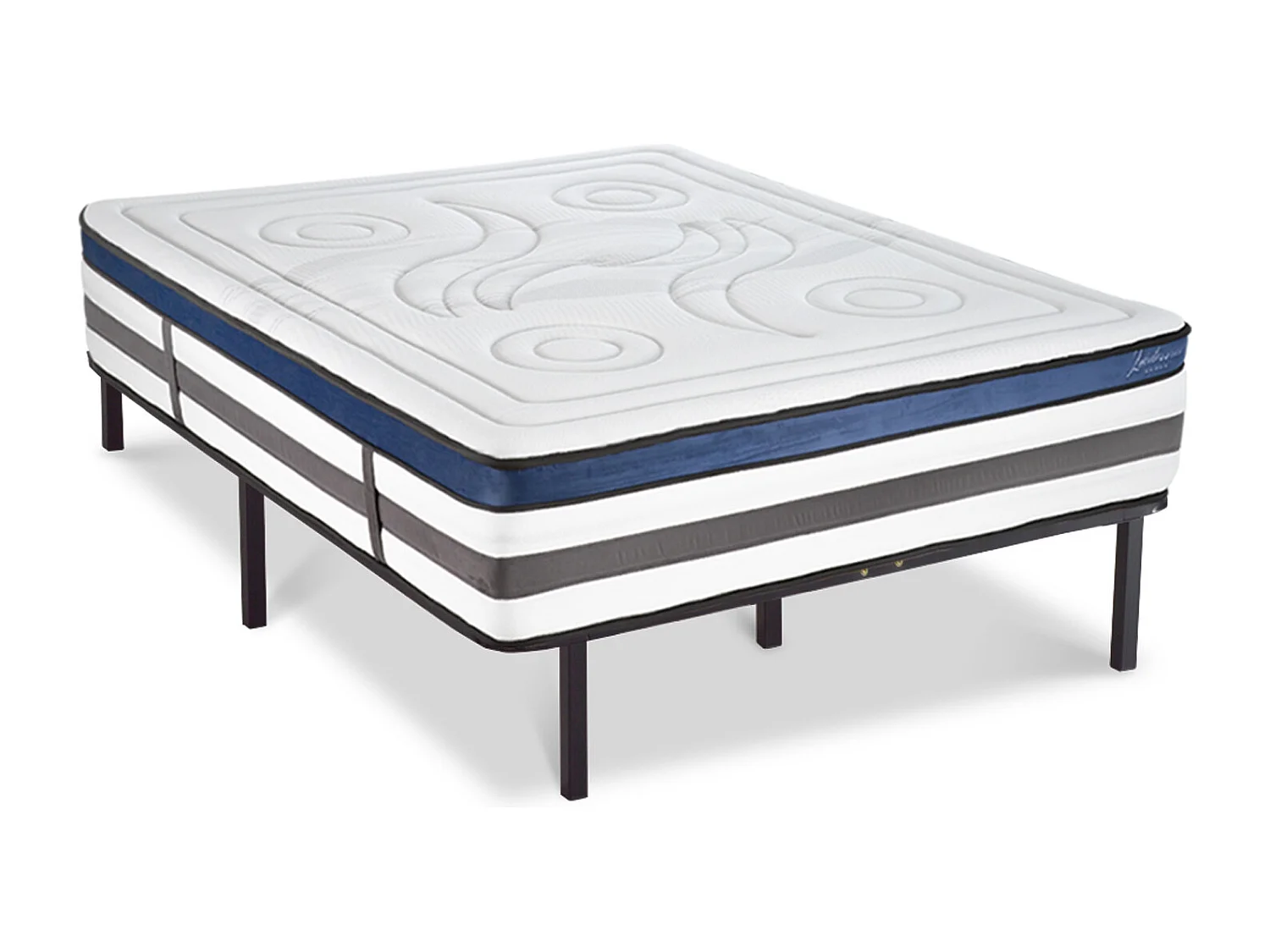 Ensemble Quintessence 90x200 cm + sommier métal - Mousse HD mémoire - Ép. 30 cm