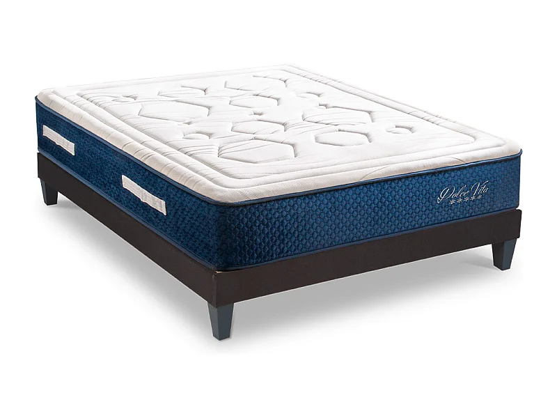 Ensemble Matelas Dolce Vita Ressorts ensachés Accueil mémoire et sommier en kit - 200 x 200 cm