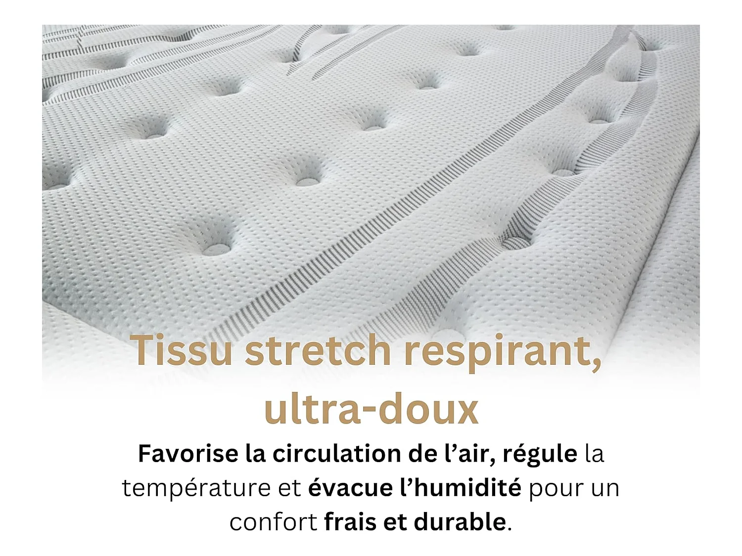 Ensemble Matelas Altesse Mousse Haute densité Accueil Mémoire - 26 cm et Kit Bois Noir - 90 x 190 cm