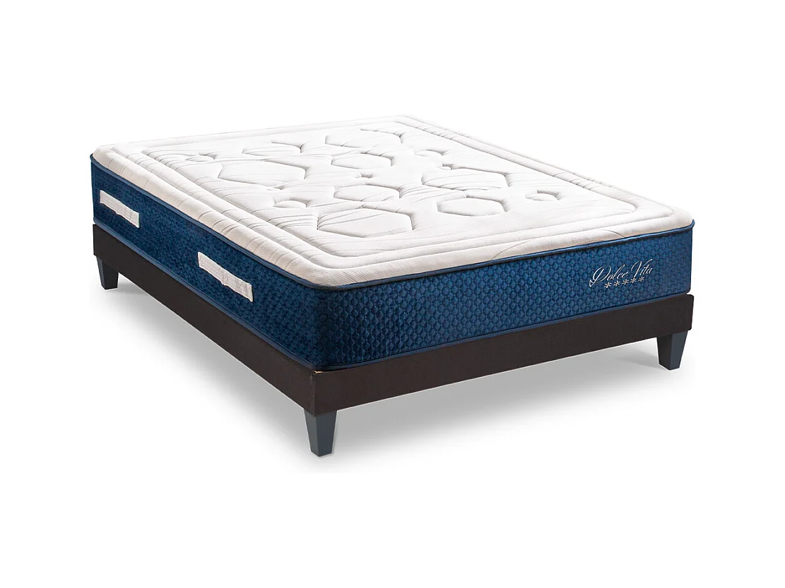 Ensemble Matelas Dolce Vita Ressorts ensachés Accueil mémoire et sommier en kit - 180 x 200 cm