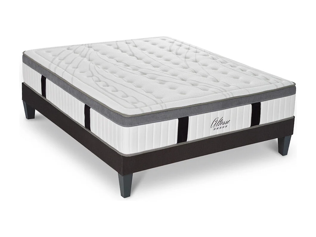 Ensemble Matelas Altesse Mousse  Accueil Mémoire de Forme Ferme et sommier en kit 90x200cm