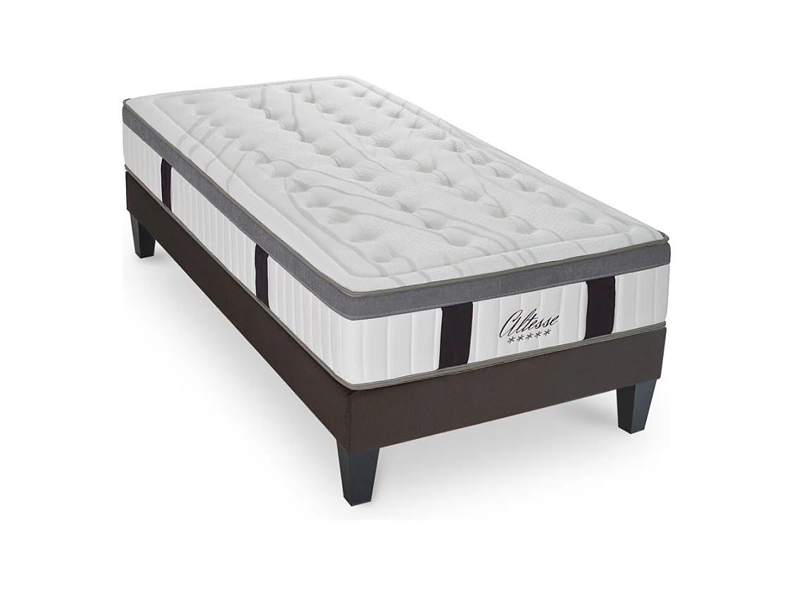 Ensemble Matelas Altesse Mousse  Accueil Mémoire de Forme Ferme et sommier en kit 90x200cm
