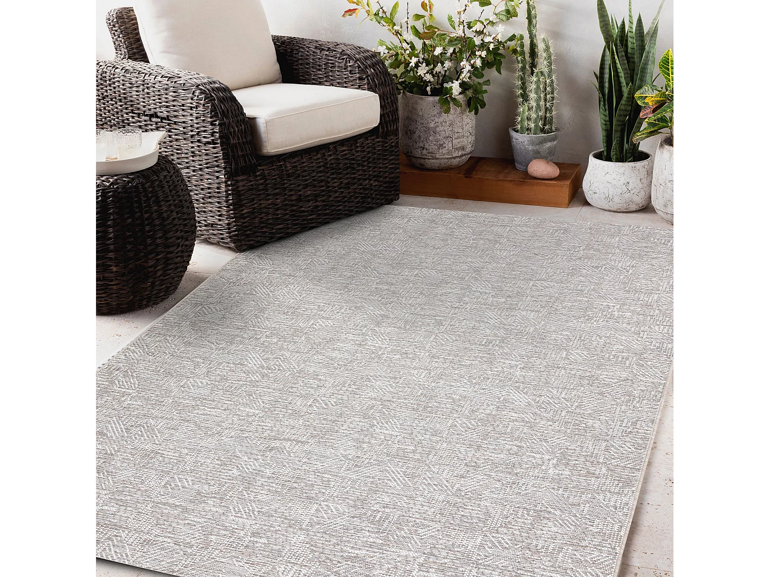 Tapijt Sisal SISAL COLOR 47373560 Doolhof beige  140x200 cm