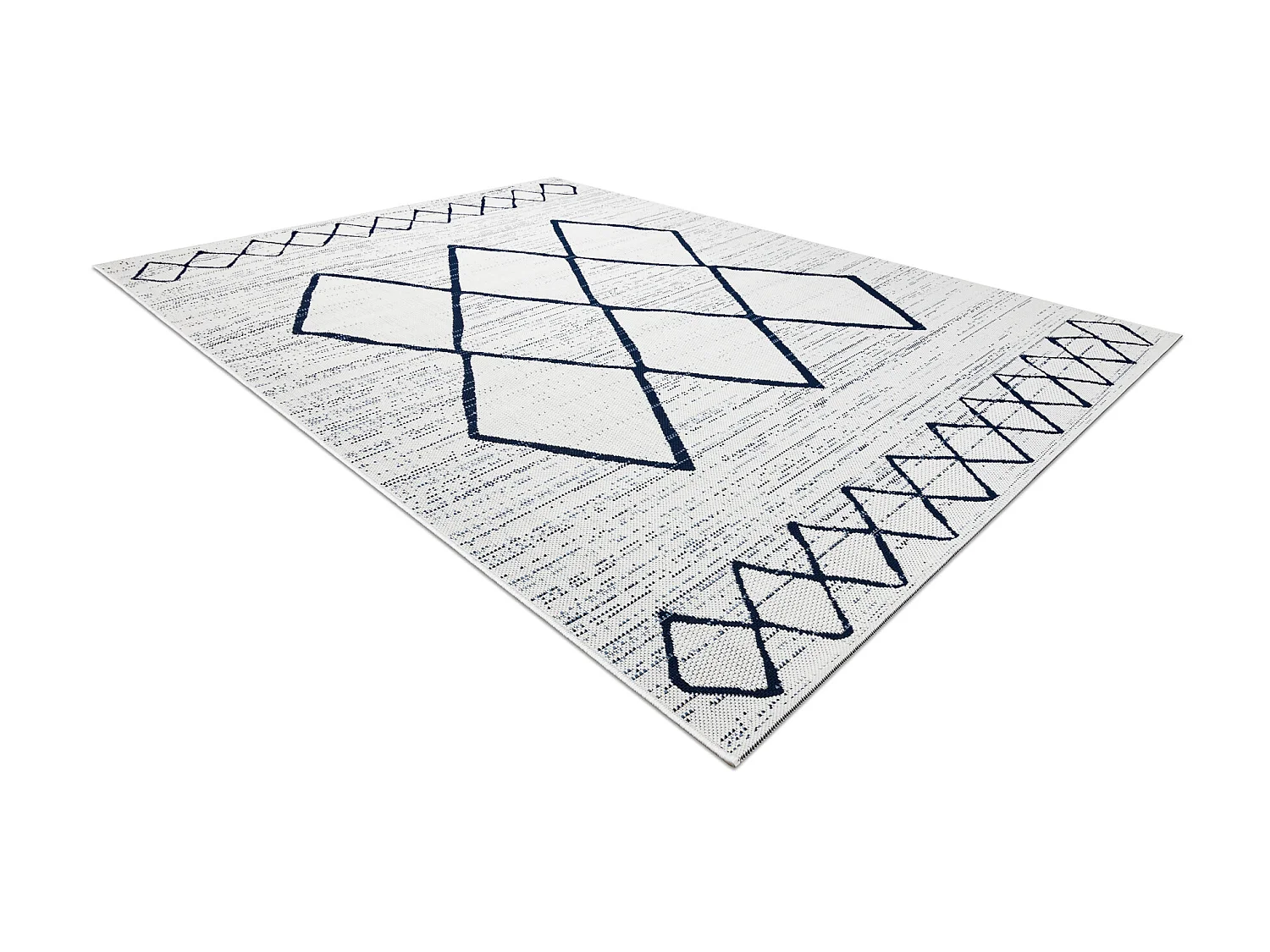 Tapis EN CORDE SIZAL COLOR 47272/396 Losanges CarrésVBlanc 60x110 cm