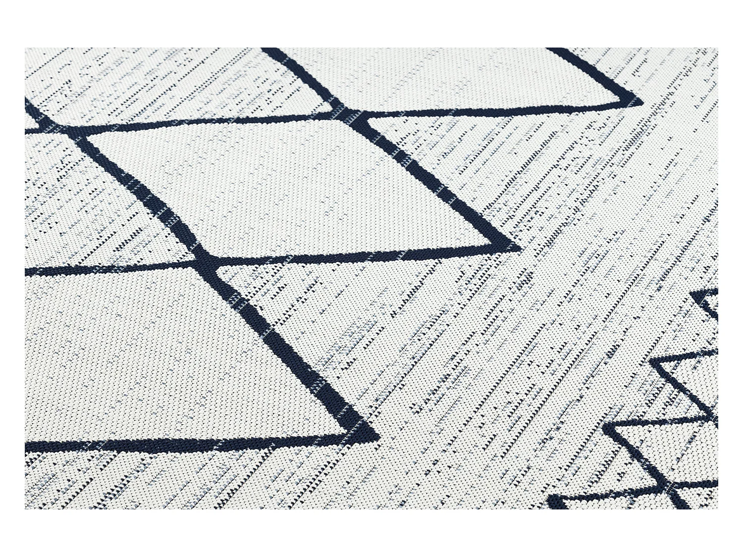 Tapis EN CORDE SIZAL COLOR 47272/396 Losanges CarrésVBlanc 60x110 cm