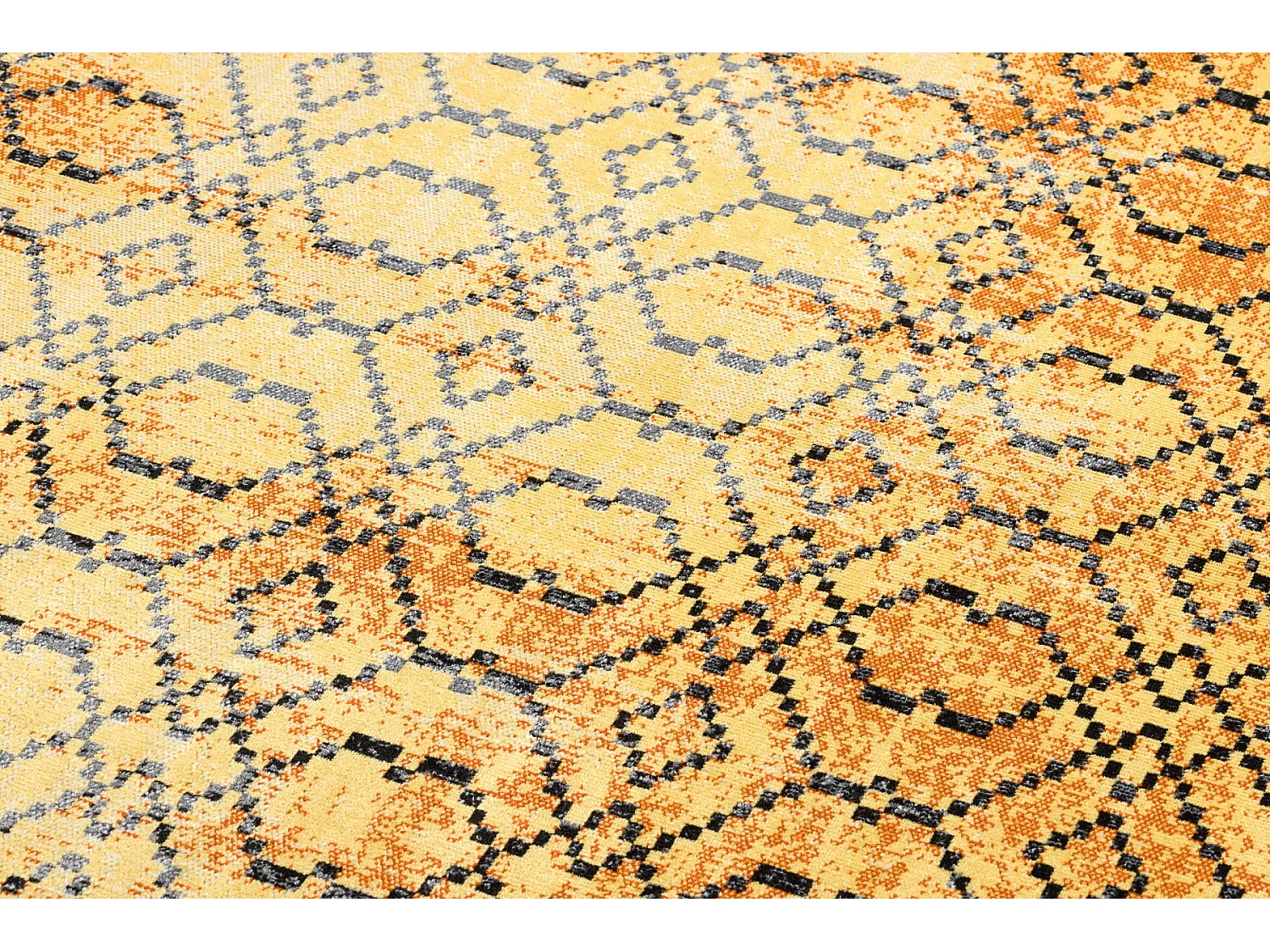 Tapis moderne MUNDO D5751 glamour extérieur orange / noir 80x150 cm