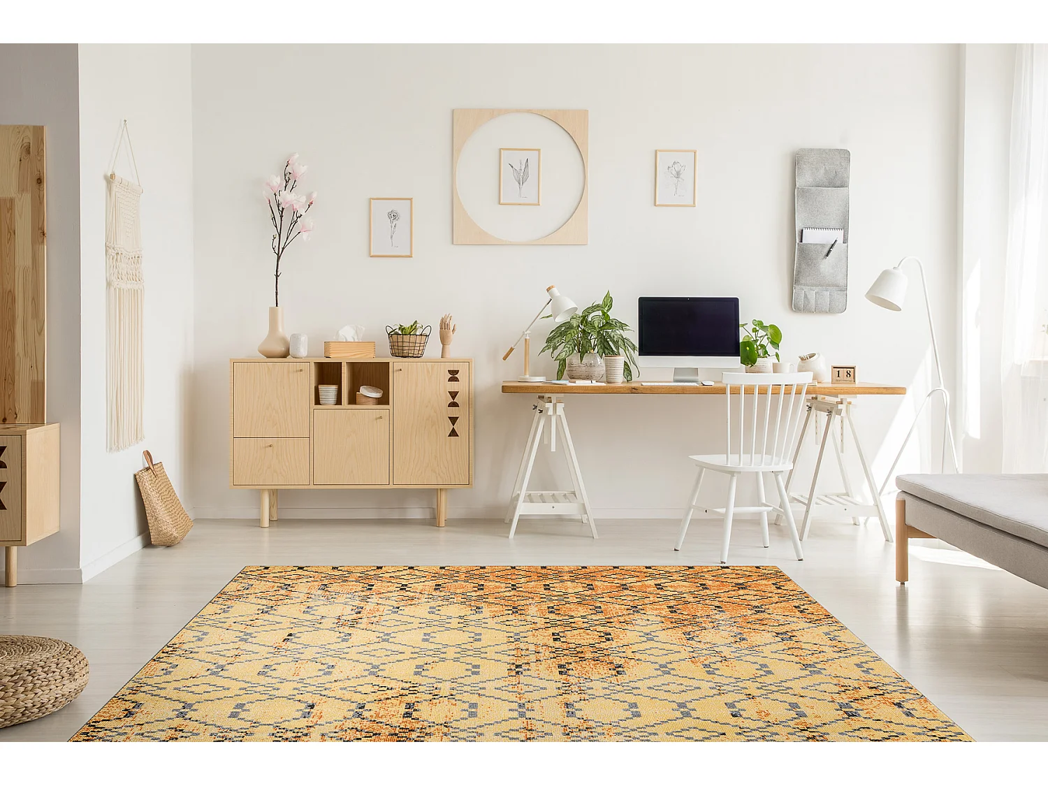 Modern tapijt MUNDO D5751 glamour outdoor oranje / zwart 200x290 cm