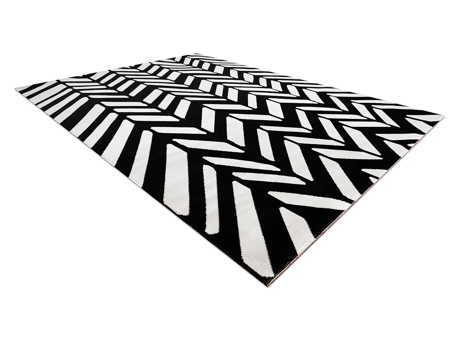 Tapis moderne MUNDO E0571 chevron extérieur beige / noir 200x290 cm