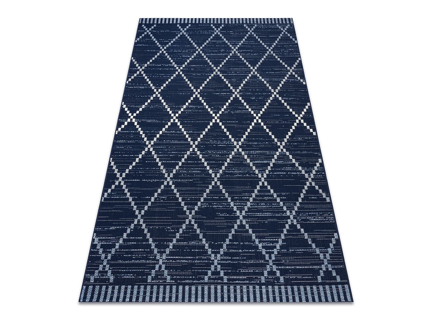 Tapis EN CORDE SIZAL COLOR 47268/309 Losanges CarrésBleu 140x200 cm