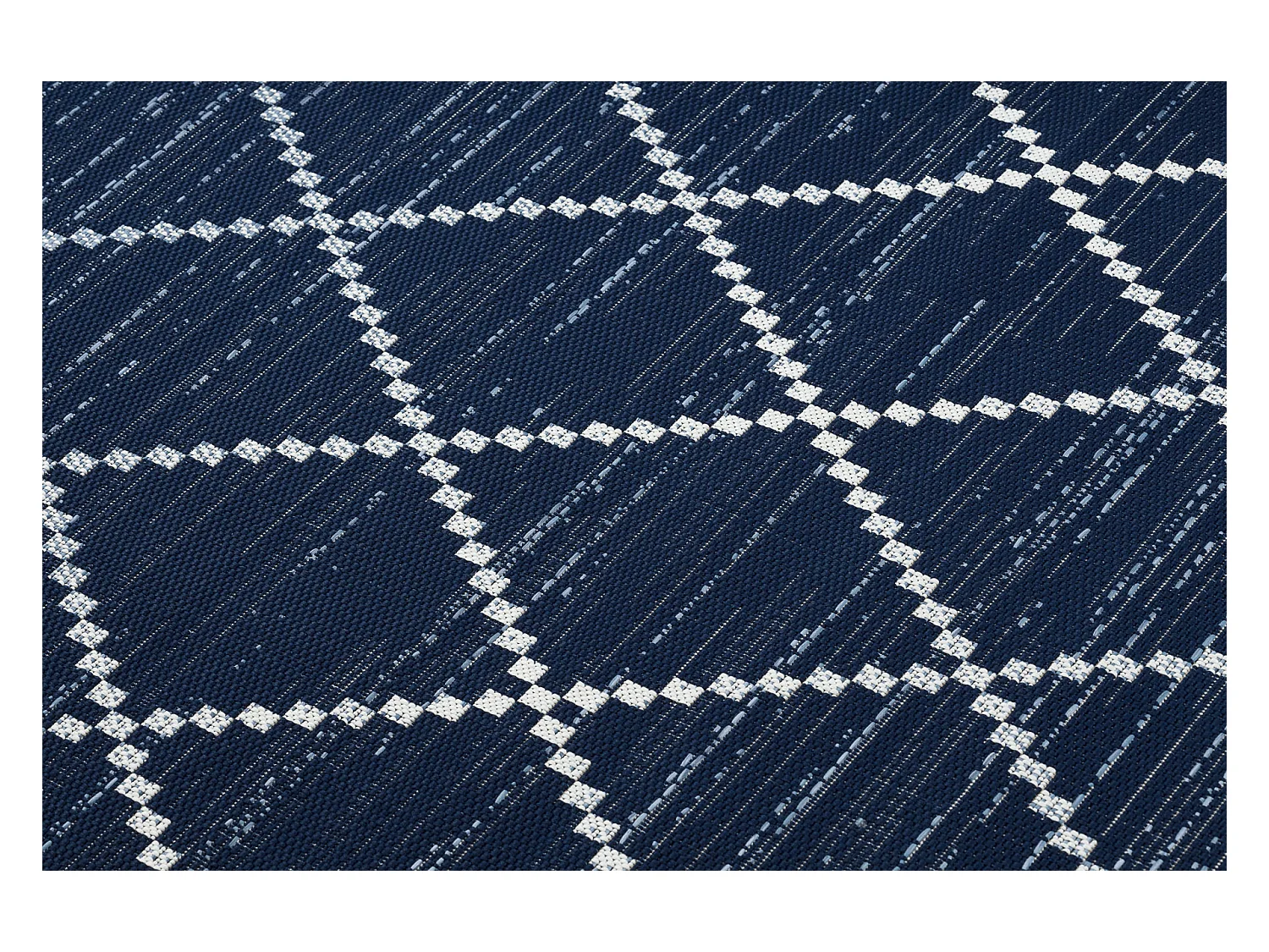 Tapis EN CORDE SIZAL COLOR 47268/309 Losanges CarrésBleu 140x200 cm