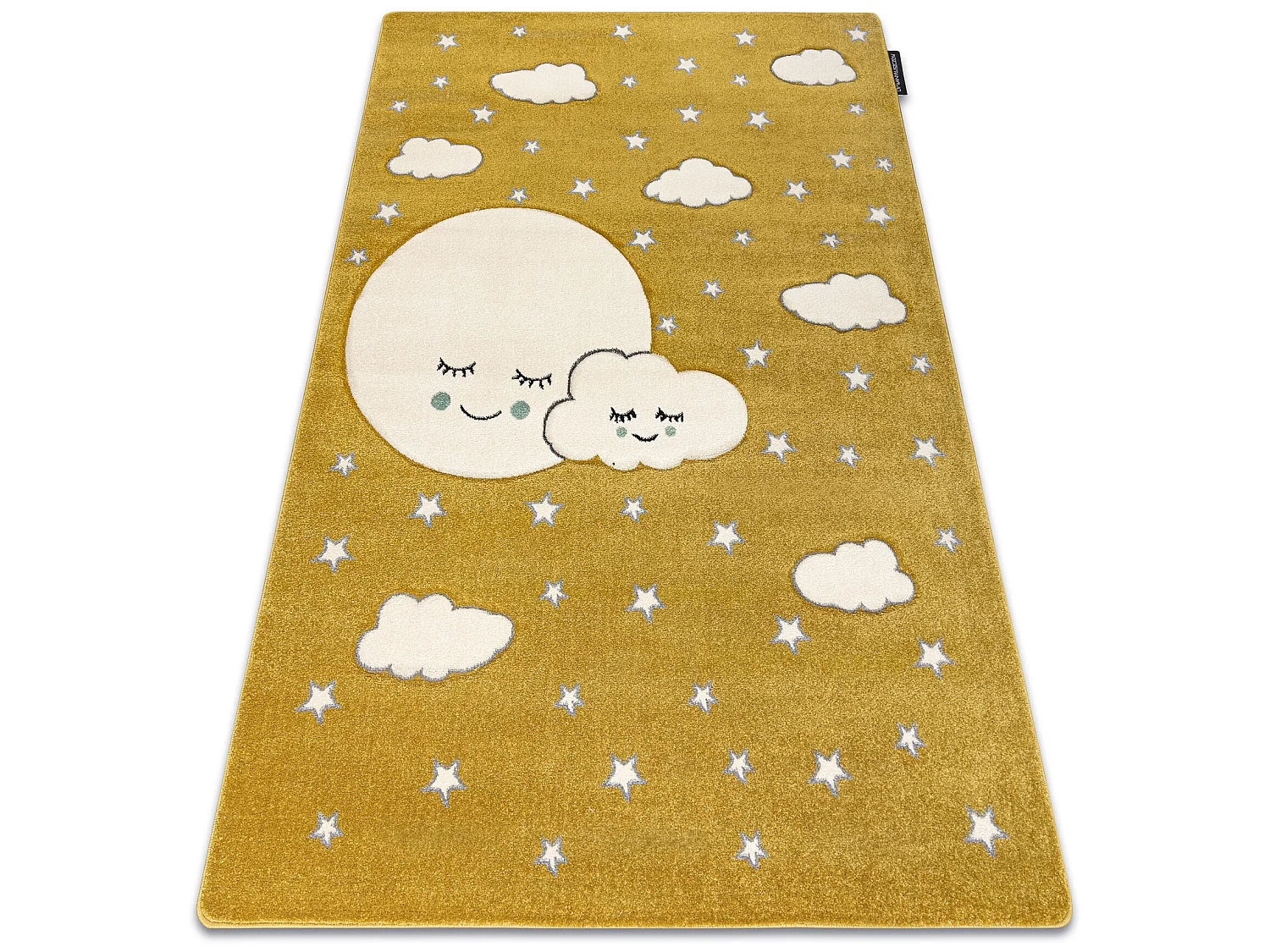 Tapijt PETIT MOON maan , Sterretje , wolken goud 200x290 cm