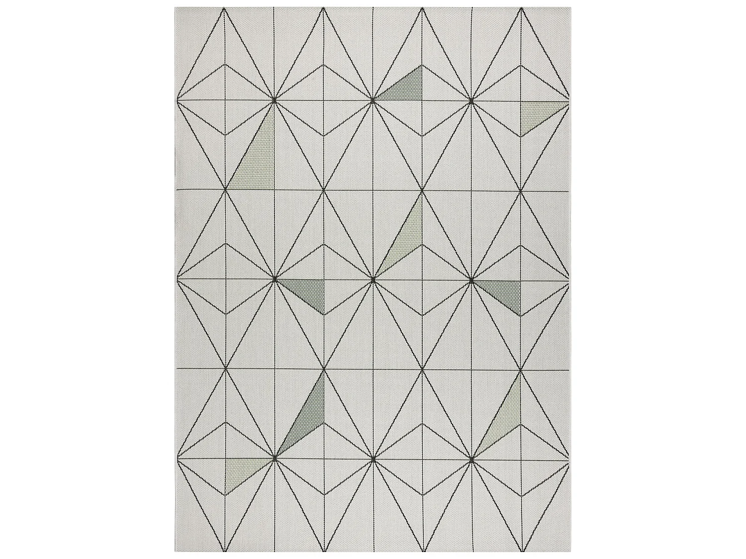 Tapis EN CORDE SIZAL COLOR 19447/062 Losanges Triangles Crème 140x200 cm