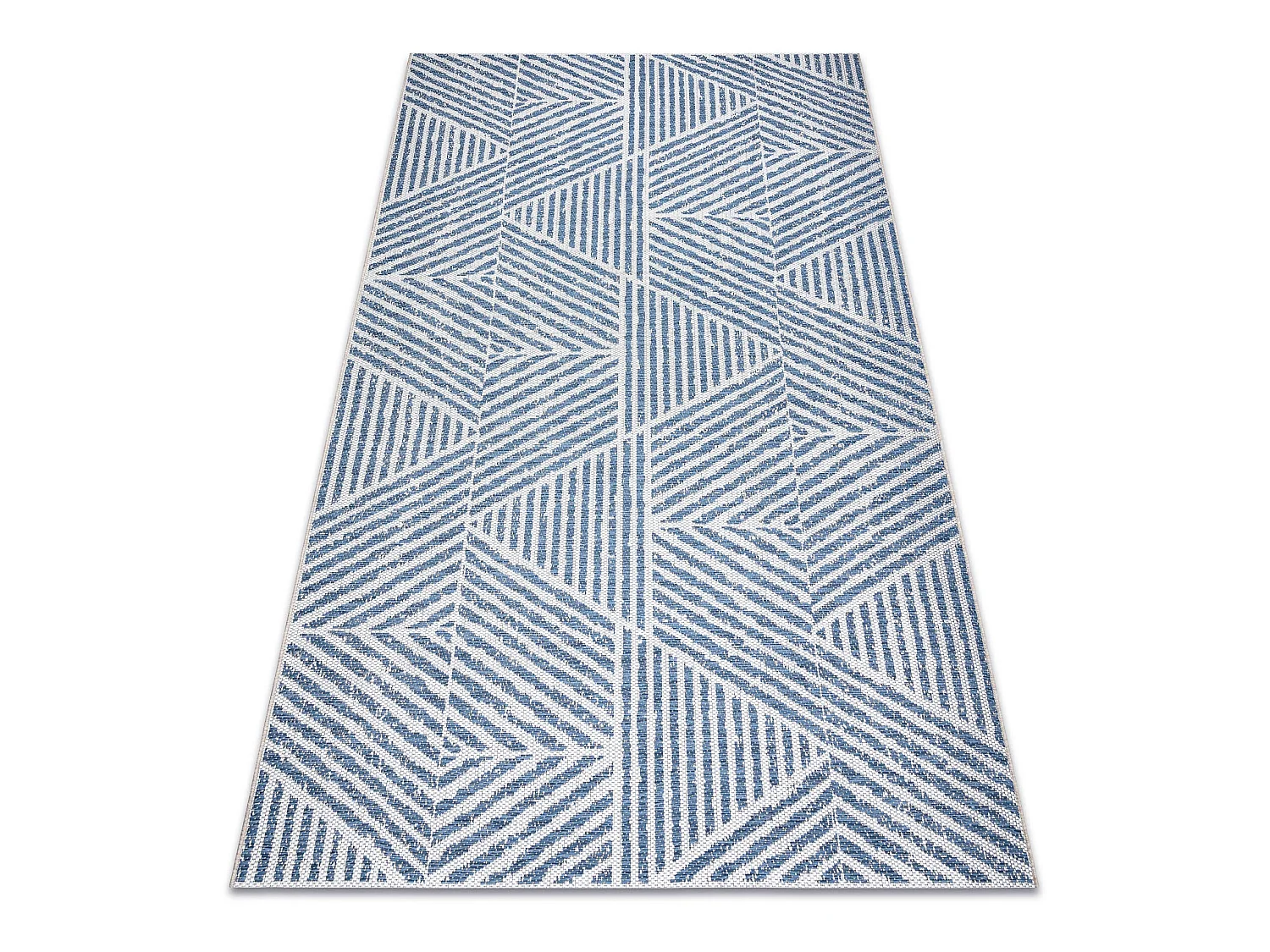 Tapis COLOR 47176360 SISAL lignes, triangles, zigzag beige / bleu 140x200 cm