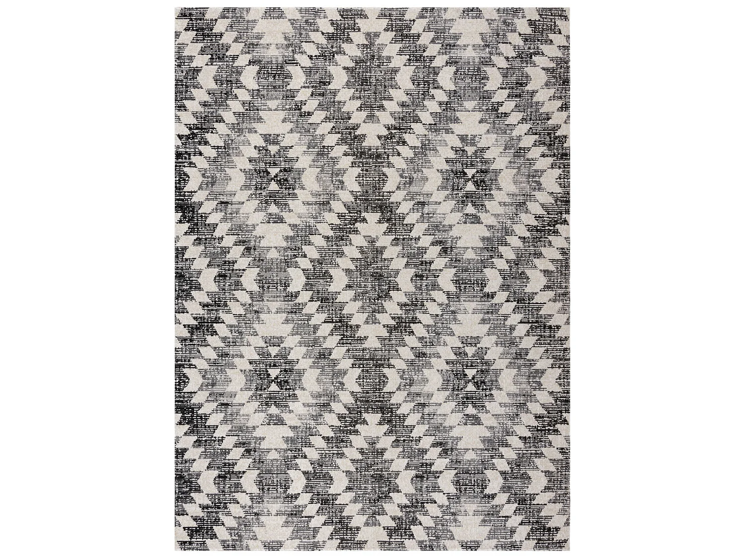 Tapis moderne MUNDO D7461 diamants 3D extérieur gris / beige 80x250 cm