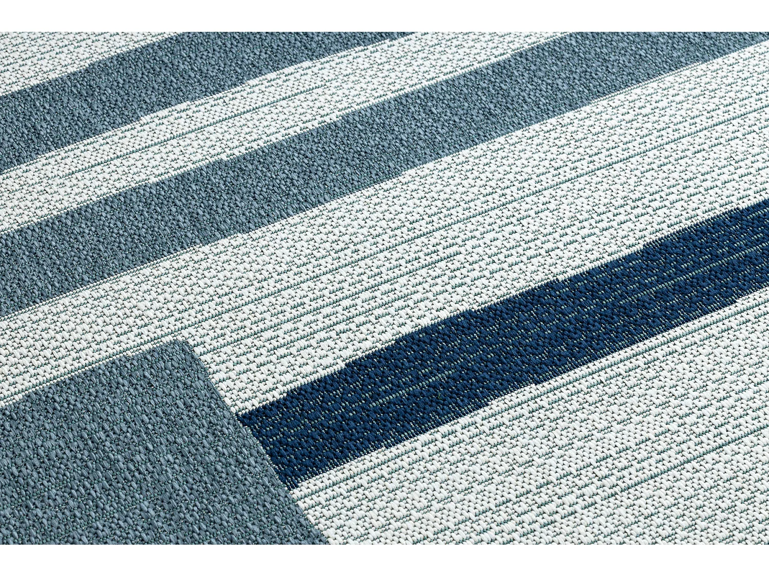 Tapijt Sisal SISAL COLOR 19676369 Lijnen beige / blauw 80x150 cm