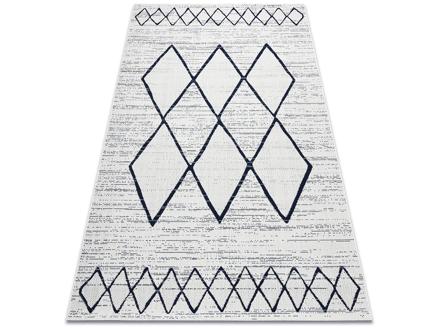 Tapis EN CORDE SIZAL COLOR 47272/396 Losanges CarrésVBlanc 160x230 cm