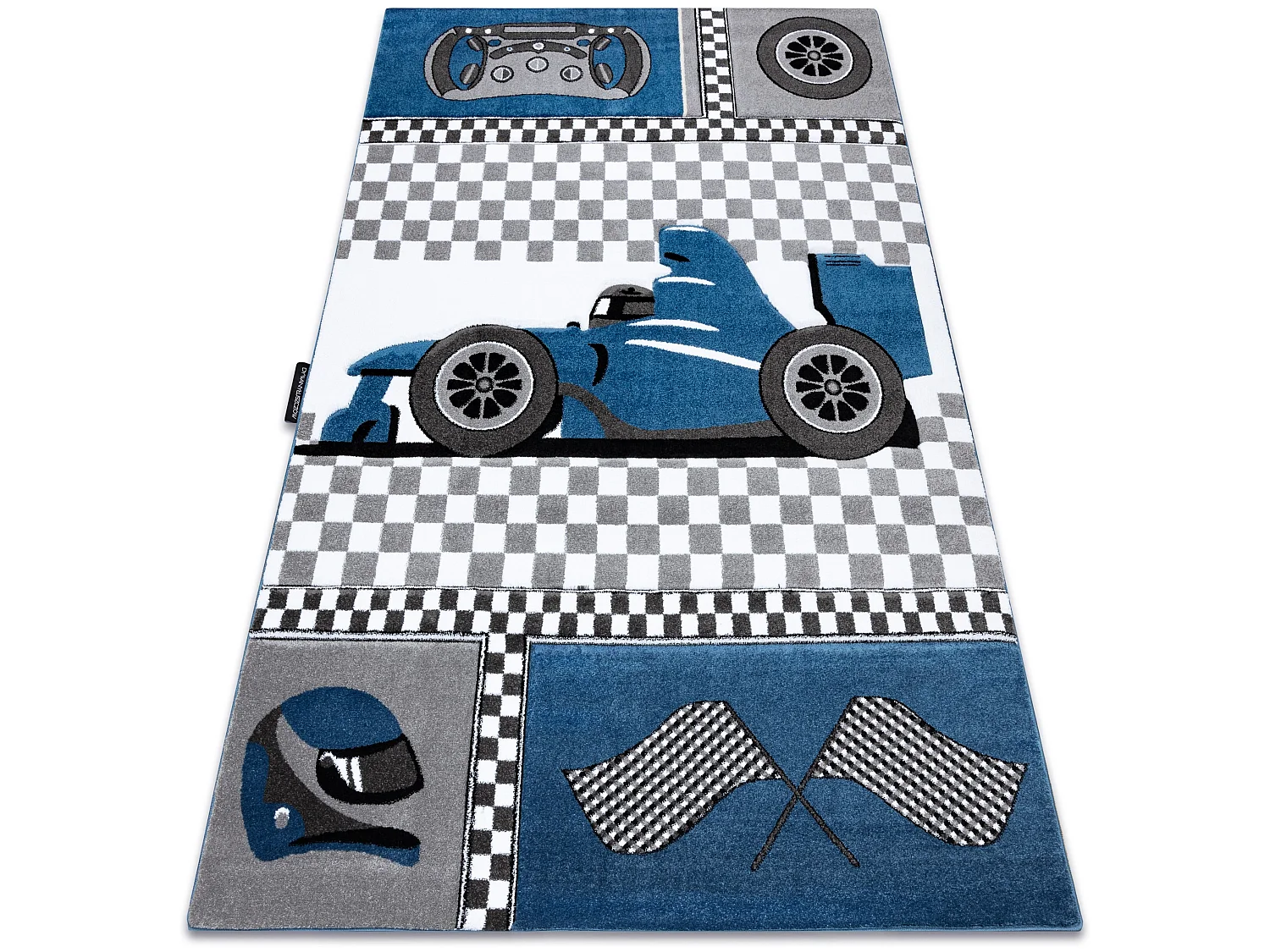 Tapijt PETIT RACE auto FORMULE 1 AUTO blauw 200x290 cm
