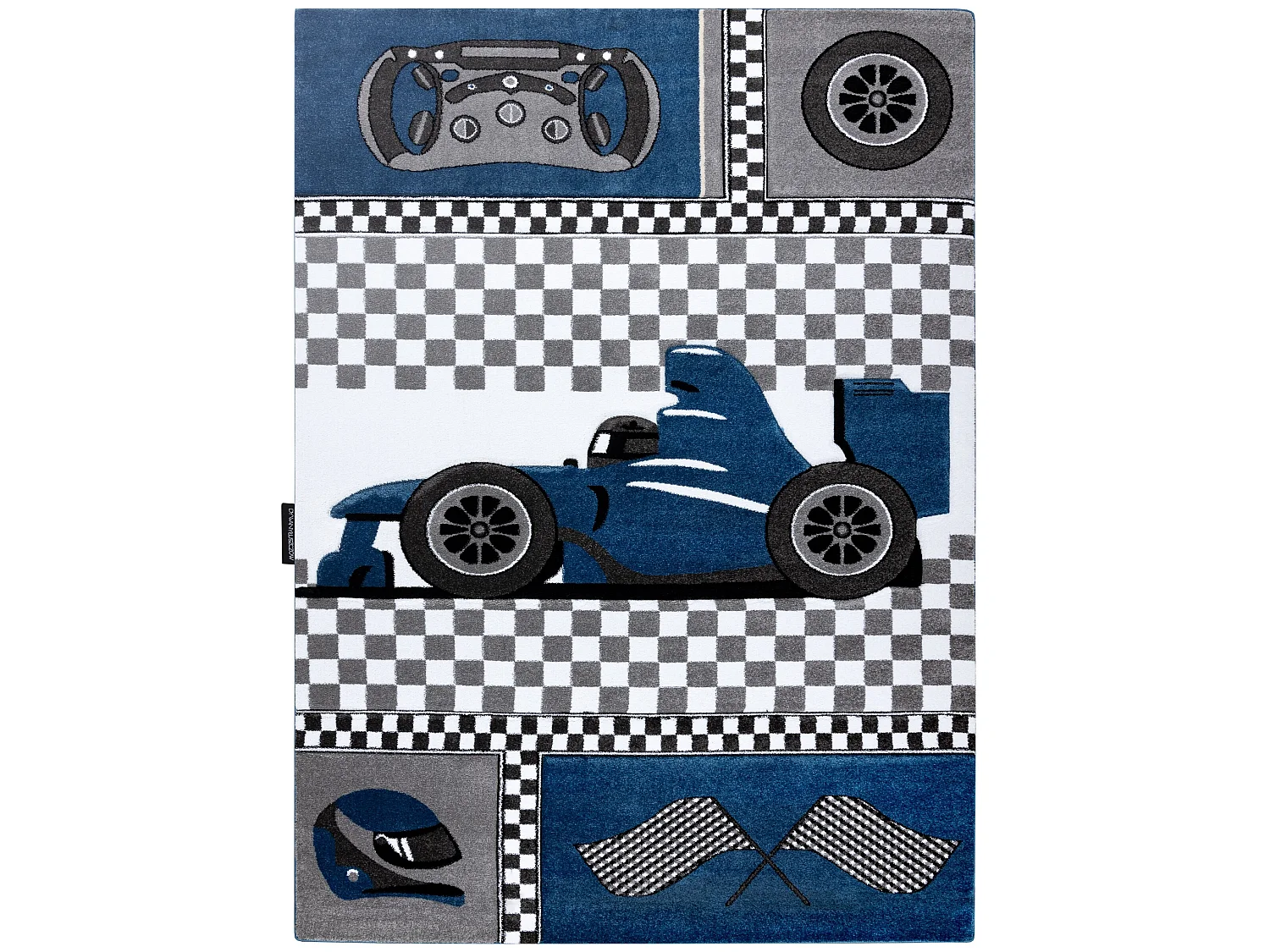 Tapijt PETIT RACE auto FORMULE 1 AUTO blauw 200x290 cm