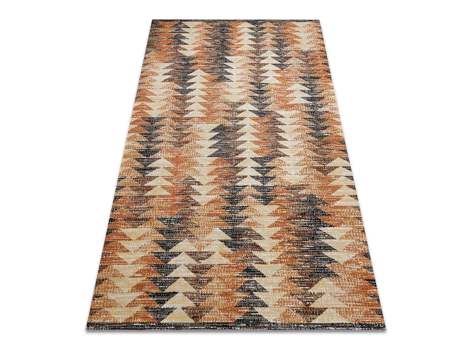 Tapis moderne MUNDO D5781 triangles 3D extérieur orange / beige 160x220 cm