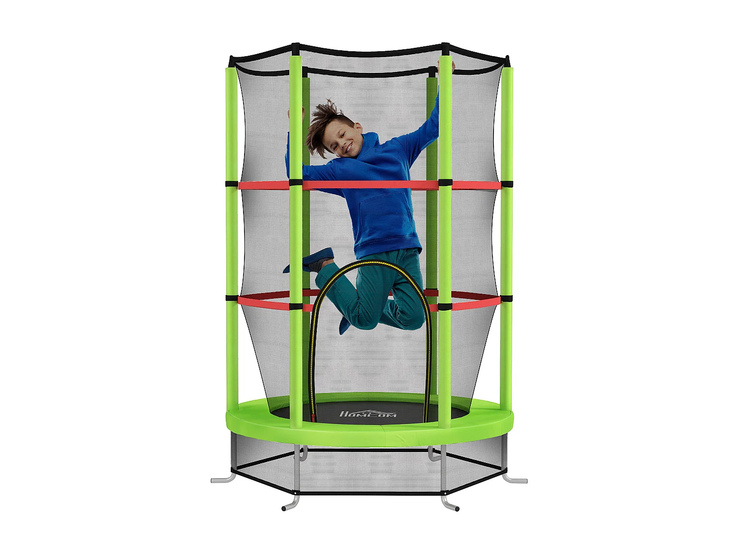 Tappeto elastico per bambini 3-6 anni con 3 ingressi verde e nero