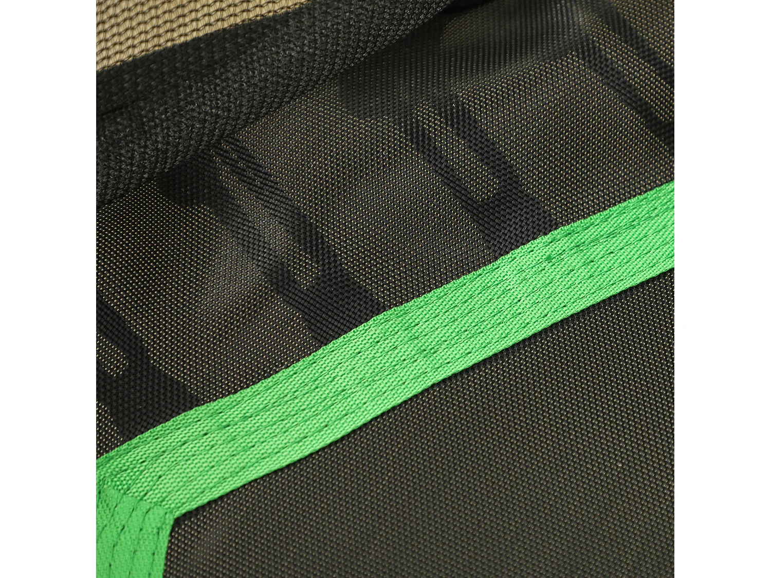 Tappeto elastico per bambini con ingresso a zip e pali imbottiti verde