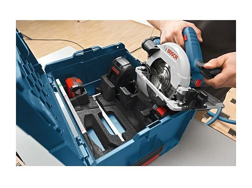 Scie circulaire sans-fil BOSCH PROFESSIONAL GKS 18V-57 G 2 batteries 4.0Ah, chargeur GAL 18V-40 et L-Case