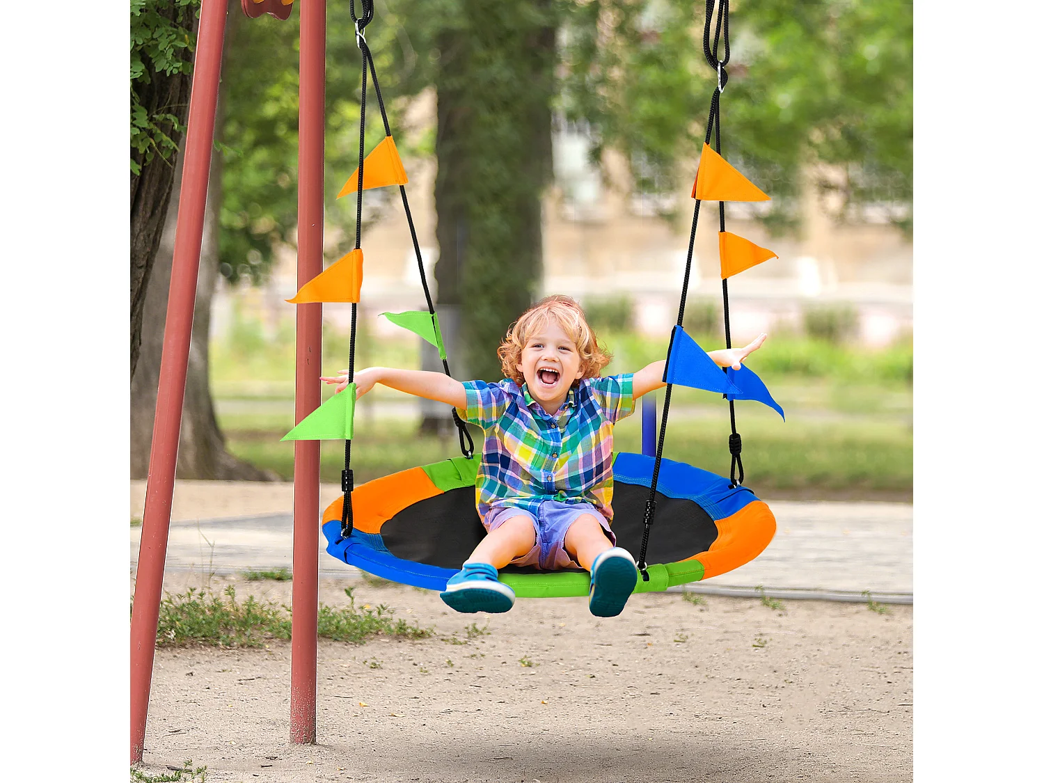 Altalena rotonda per bambini da 3 anni per esterni e interni