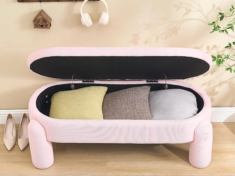 Roze fluwelen nachtkastje met opbergvak - eigentijdse en multifunctionele stijl voor slaapkamer en woonkamer