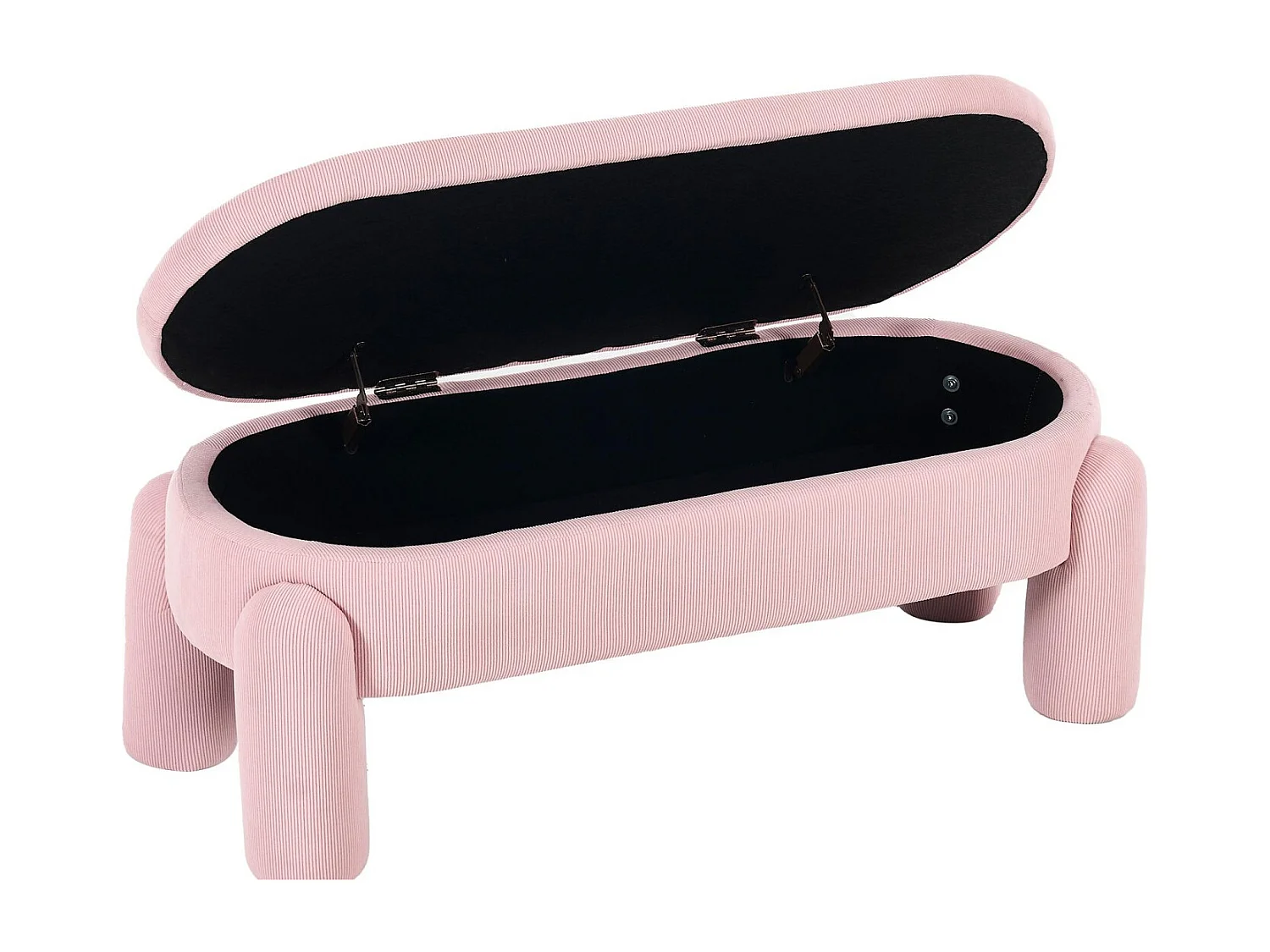Pouf Banc de Lit avec Coffre de Rangement en Velours Rose - Style Contemporain et Multifonction pour Chambre et Salon