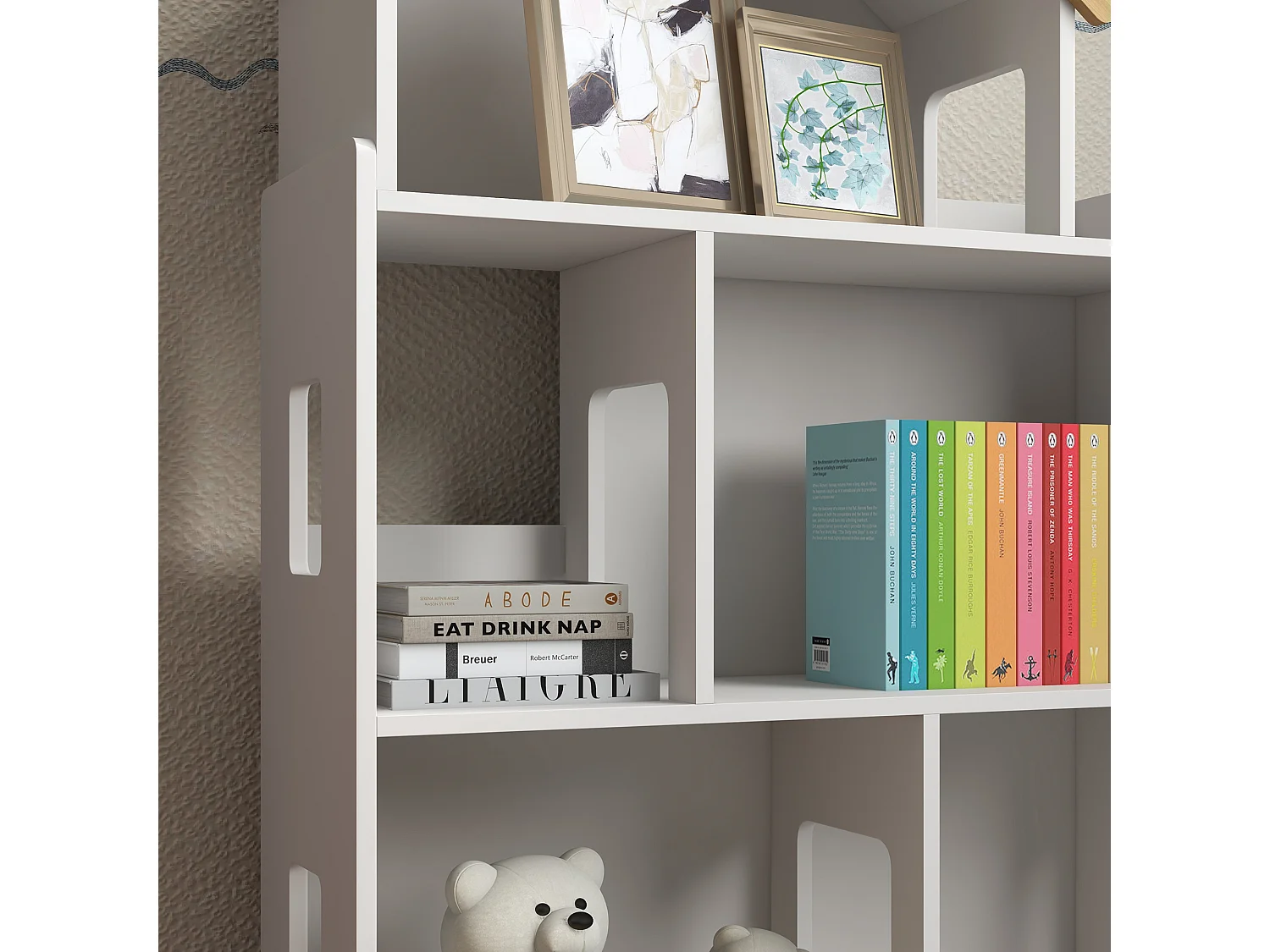 Libreria in legno di pino e mdf per bambini 3-6 anni 3 livelli