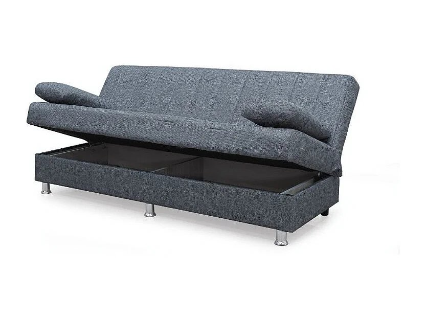 Divano 3 posti senza braccioli con funzione letto e contenitore Economix tessuto grigio 190x88x82h