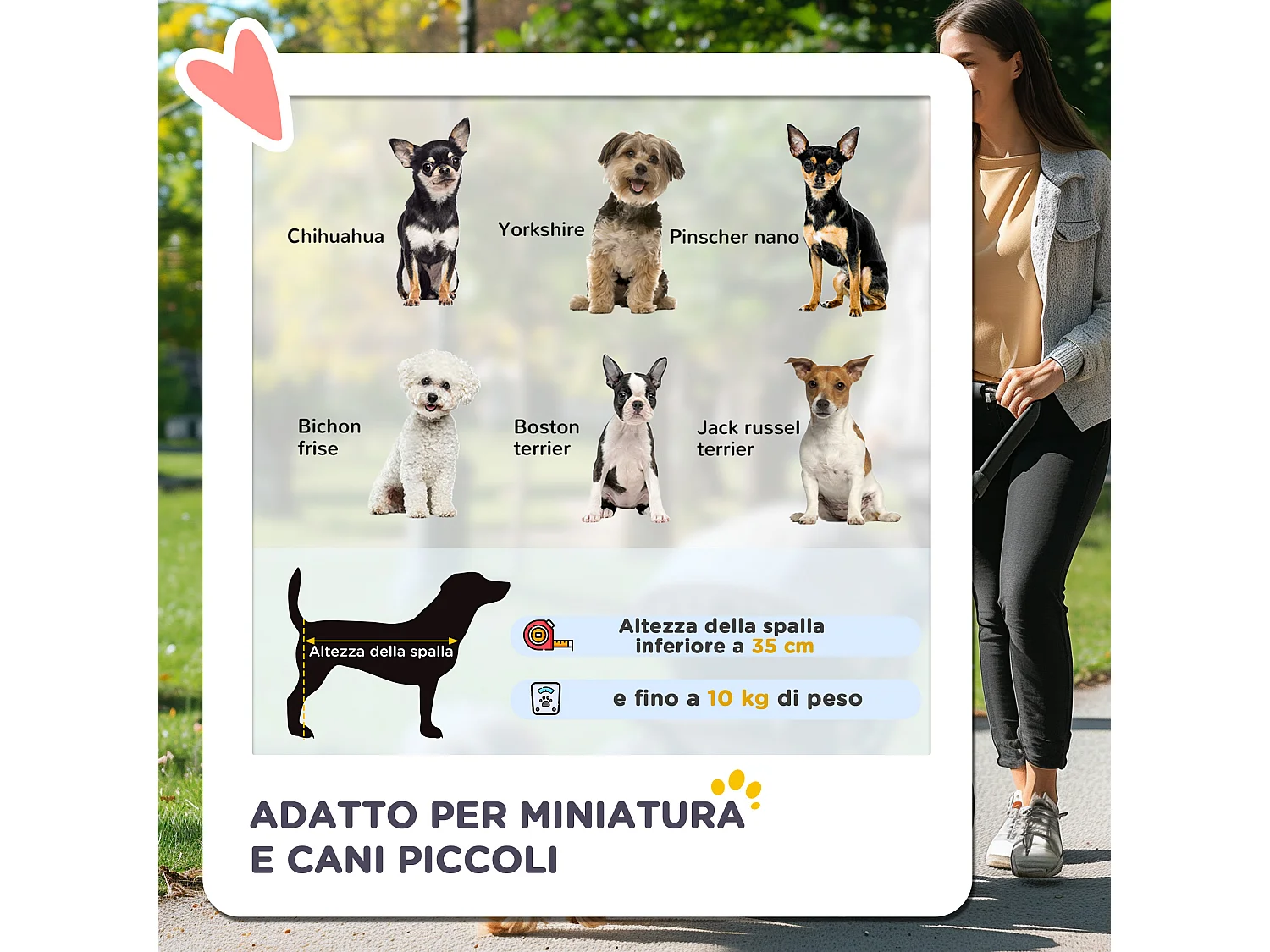 Passeggino per cani e gatti con ruote girevoli 75x45x97cm grigio