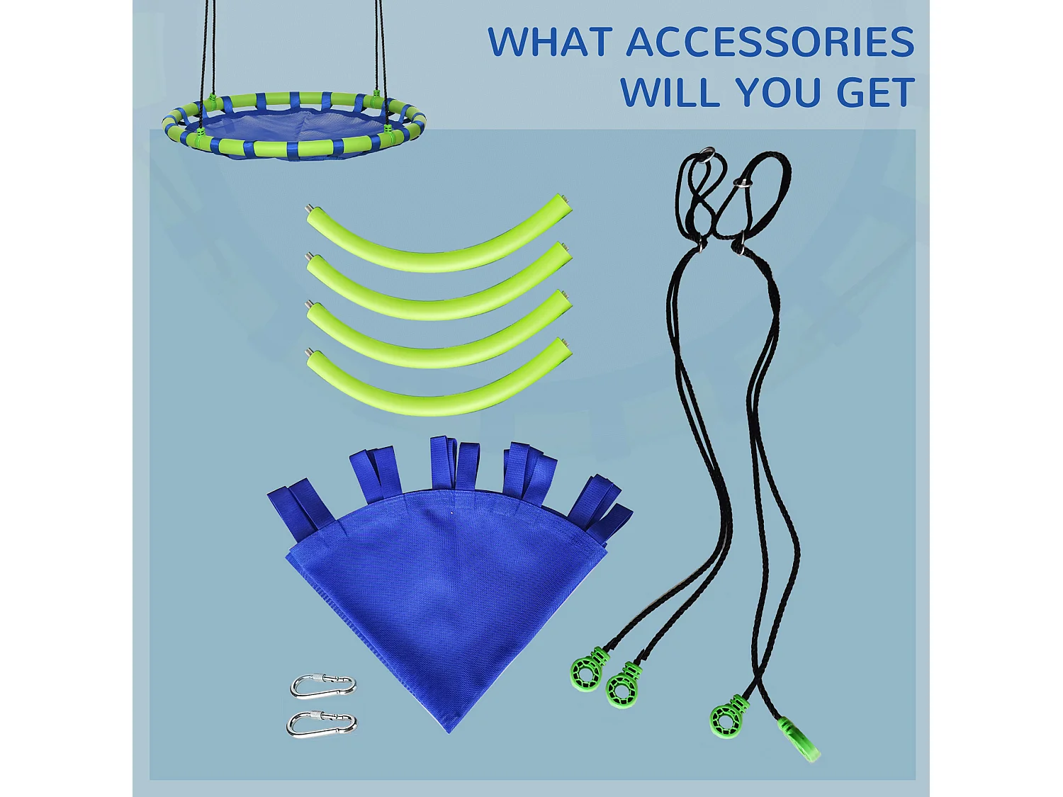 Altalena per bambini 3-8 anni ø100cm e corde regolabili