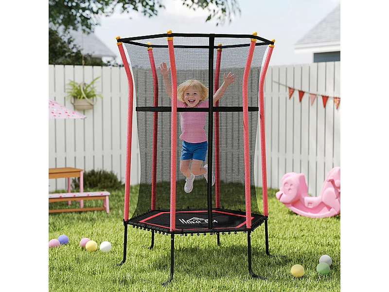 Tappeto per bambini con ingresso a zip e pali imbottiti rosso