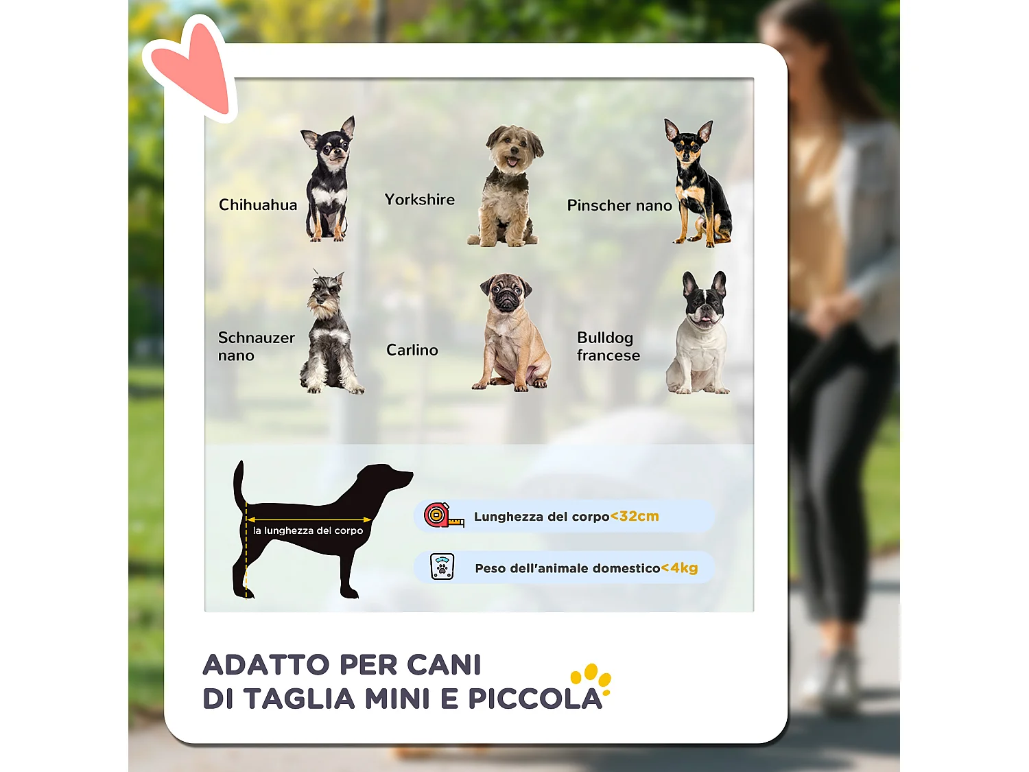 Passeggino per cani pieghevole ruote girevoli cestino portaoggetti nero