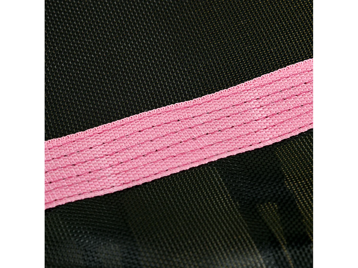 Tappeto elastico per bambini con ingresso a zip e pali imbottiti rosa