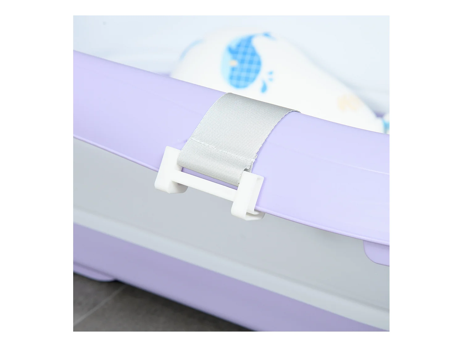 Vaschetta bagnetto pieghevole bambini 0-6 anni viola bianco