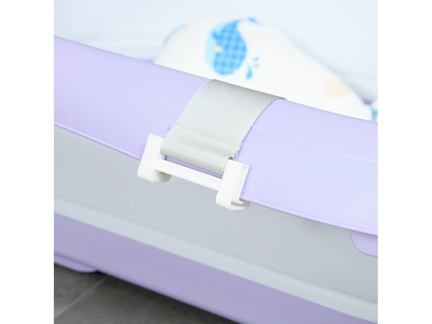 Vaschetta bagnetto pieghevole bambini 0-6 anni viola bianco