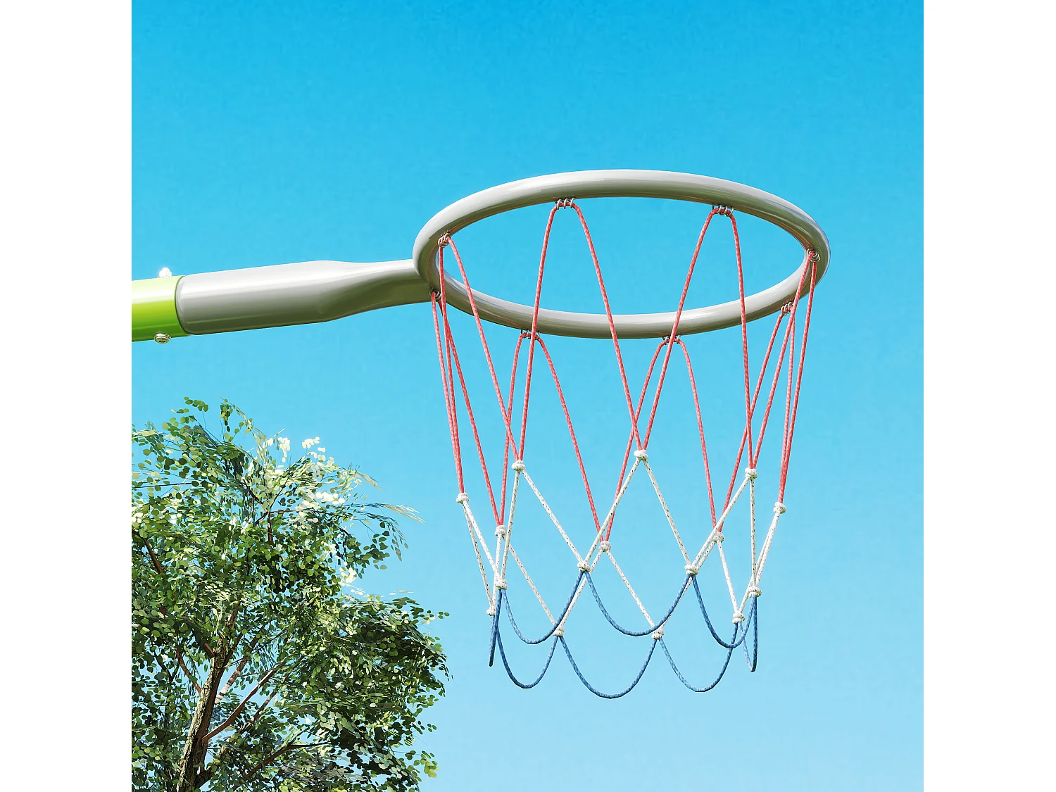 Gioco per bambini con 2 altalene, canestro e porta 238x180x182 cm