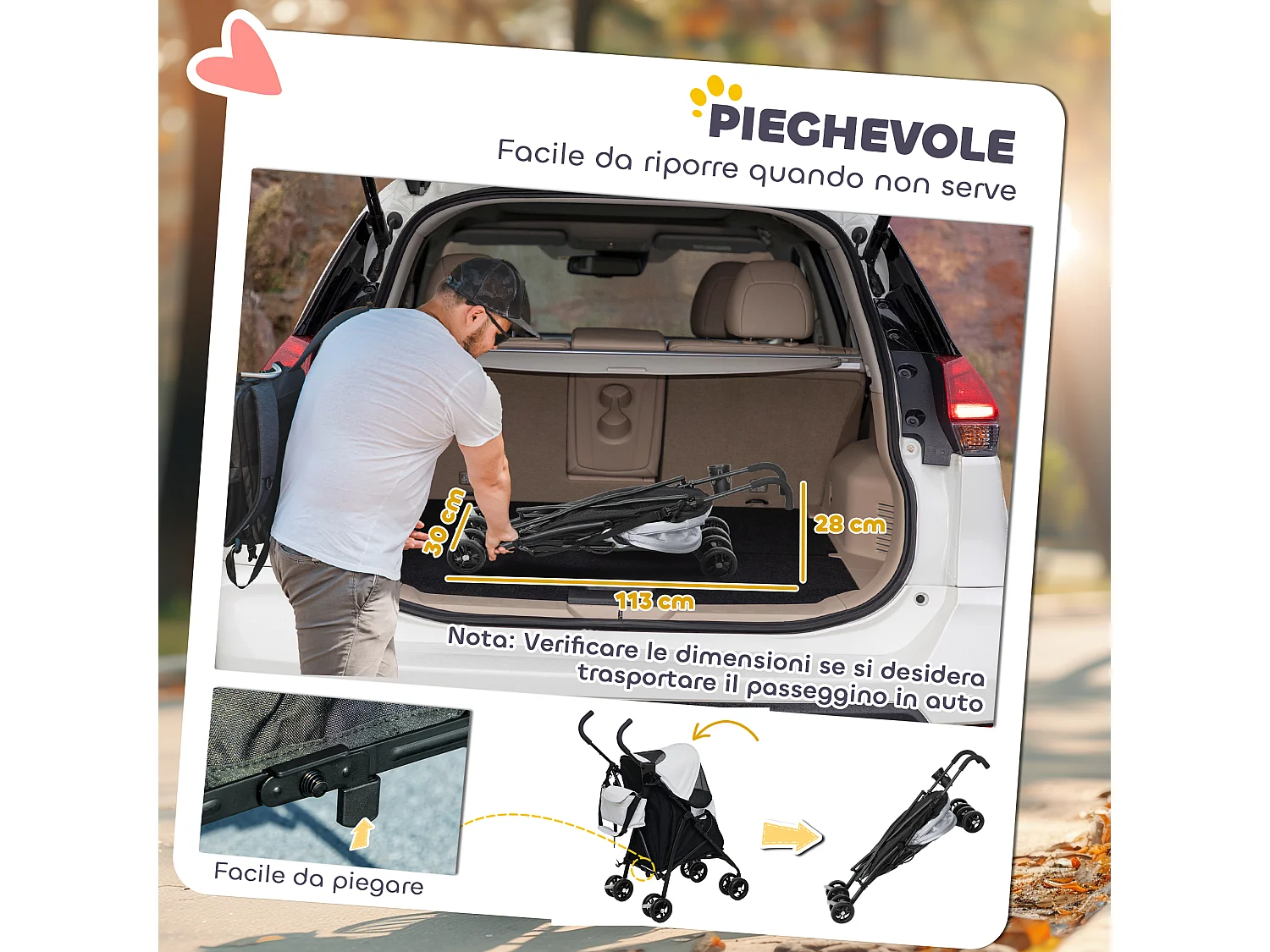 Passeggino per cani con 2 finestre a rete e guinzagli nero grigio chiaro