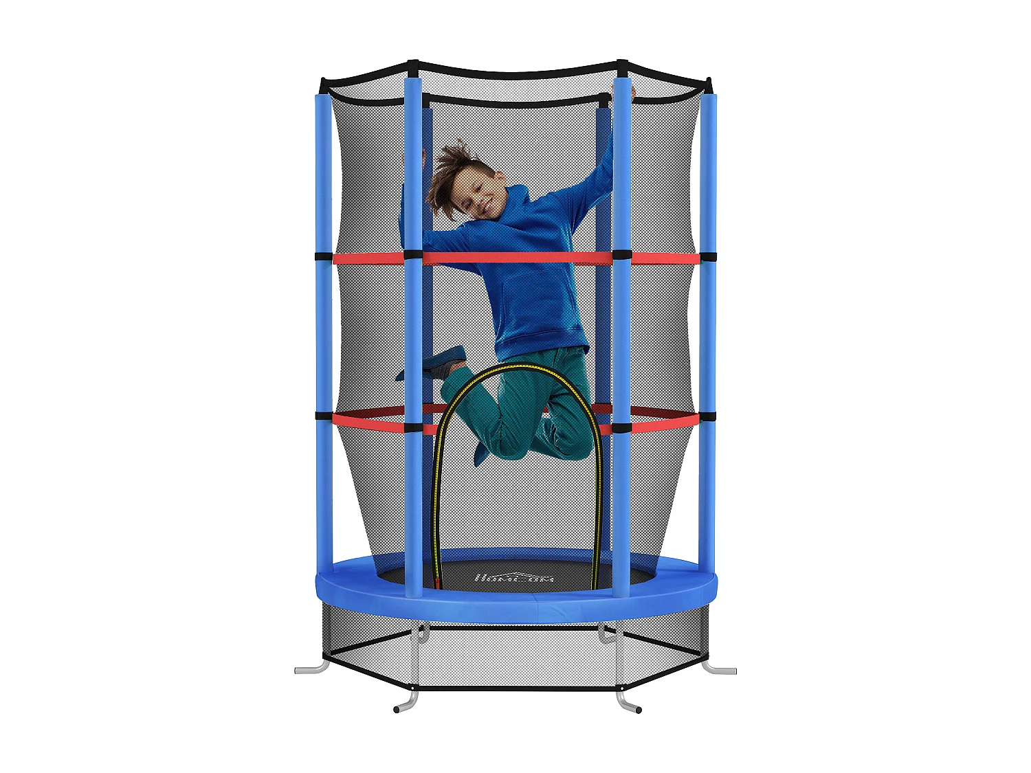 Tappeto elastico per bambini 3-6 anni con 3 ingressi blu e nero