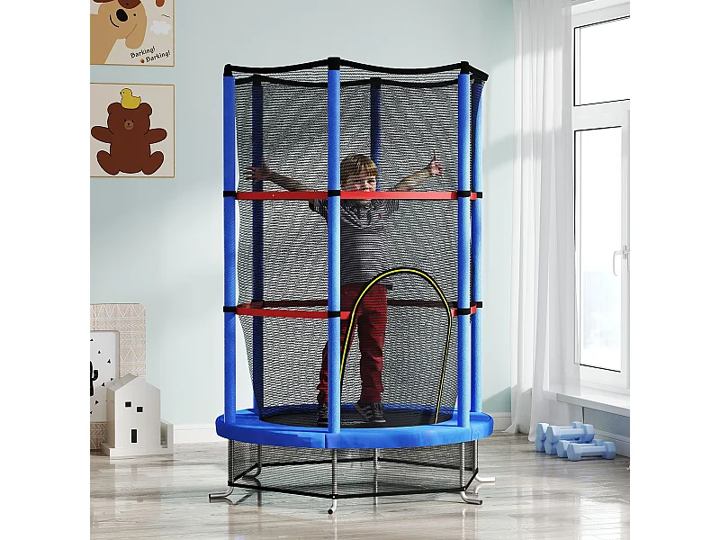 Tappeto elastico per bambini 3-6 anni con 3 ingressi blu e nero