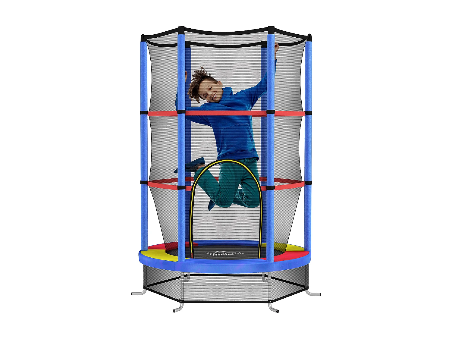 Tappeto elastico per bambini 3-6 anni con 3 ingressi multicolore