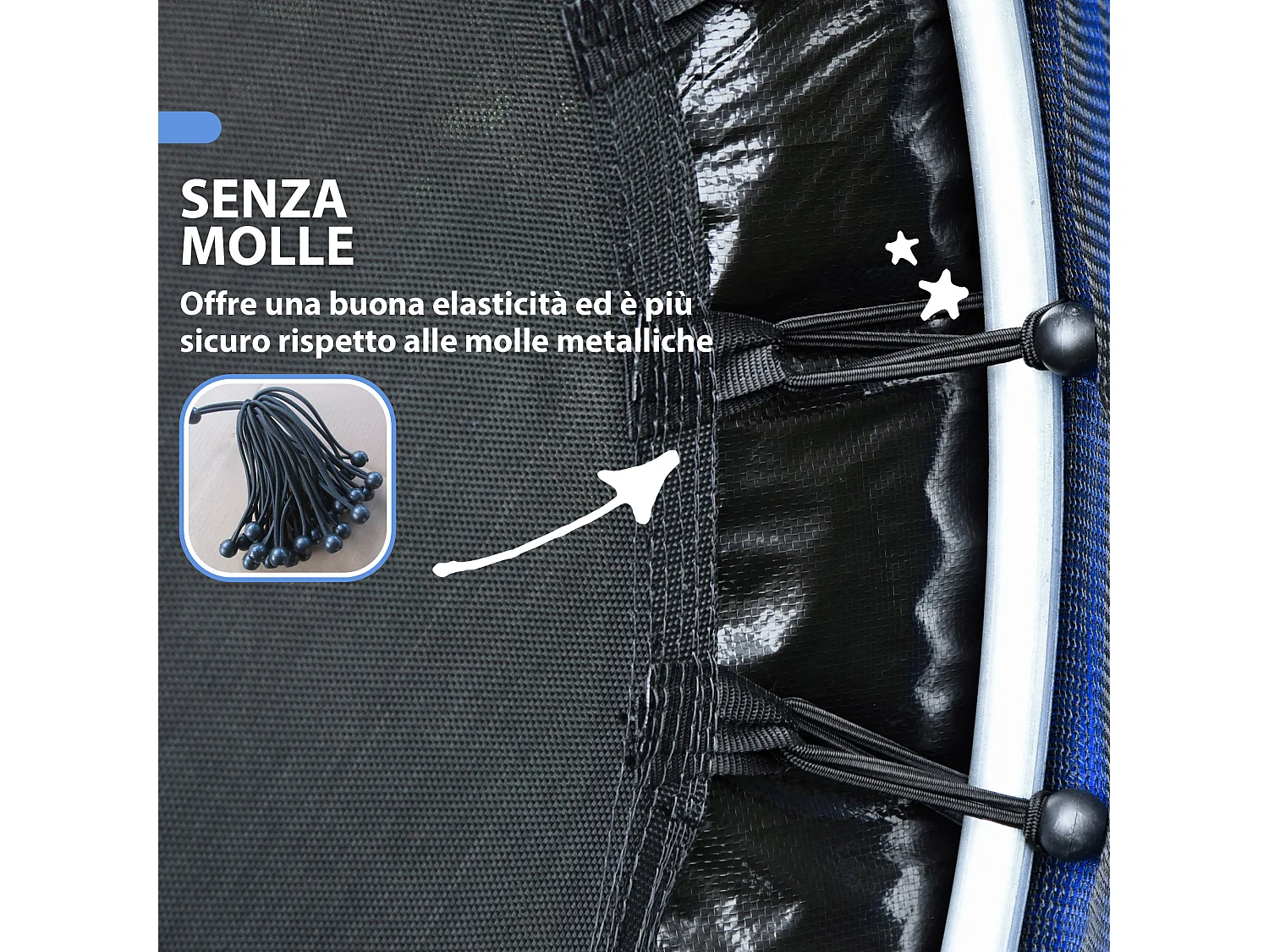 Tappeto elastico per bambini 3-6 anni con 3 ingressi multicolore