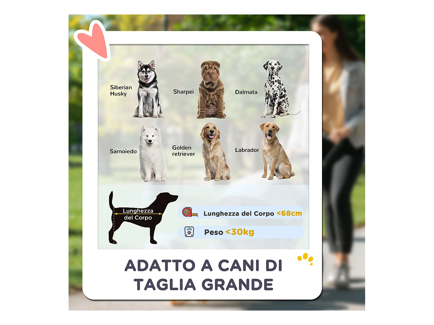 Passeggino per cani taglia grande pieghevole con cuscino nero