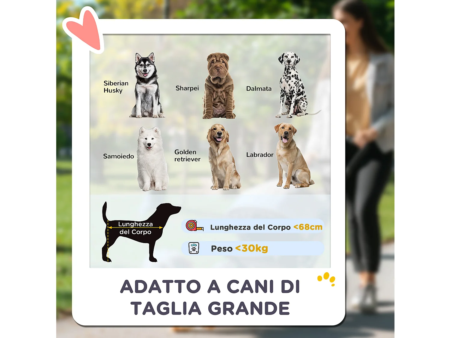 Passeggino per cani taglia grande pieghevole con cuscino nero